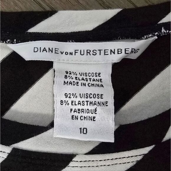 Diane Von Furstenberg Promenade Stripe Colorblock Ruched Long Sleeve Dress - Picture 12 of 14